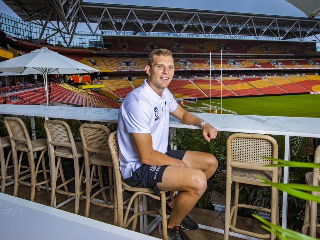 Tom Trbojevic promoting NRL Magic Round at Suncorp Stadium. Picture: Nigel Hallett