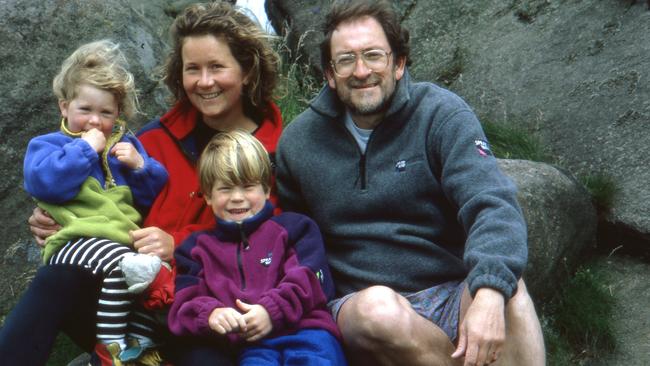 The Hargreaves family in 1993 in a scene from The Last Mountain