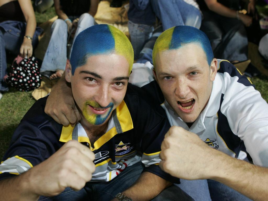 Chris Nagy &amp; Anthony Yarrow of Townsville Broncos vs Cowboys at Dairy Farmers Stadium T'ville . NRL 18.9.04