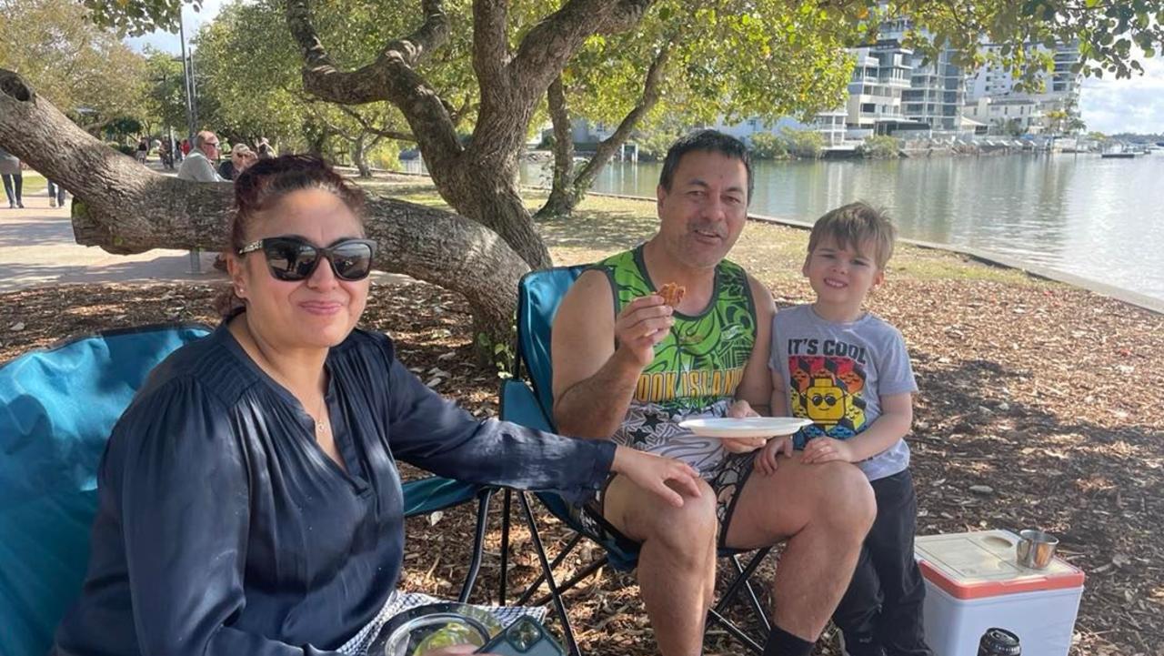 Katrina Erueti, Grand Howard and Hema Erueti at Cotton Tree. Picture: Kristen Camp.