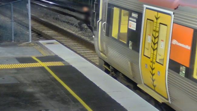 Another man, seen in August at Alderley, also had a near-miss with a moving train. Picture: Queensland Rail