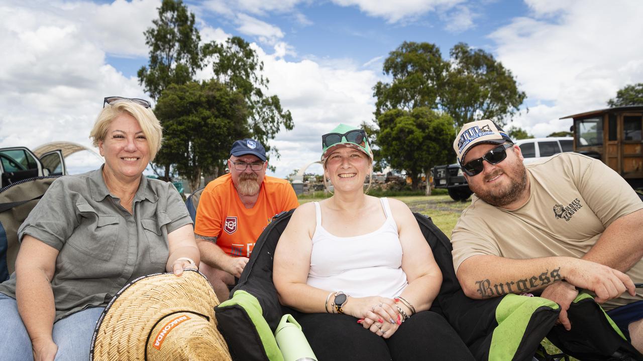 At the Warriors Reconciliation Carnival women's games are (from left) Jenny Haywood, John Haywood, Tess Burgess and Aaron Burgess at Jack Martin Centre hosted by Toowoomba Warriors, Saturday, January 18, 2025. Picture: Kevin Farmer