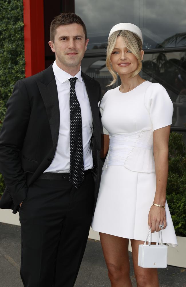 Former Carlton captain Marc Murphy and wife Jessie Murphy, in Cappellazzo Couture.