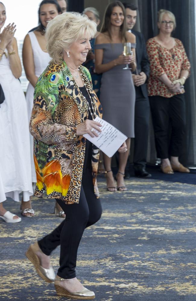 Patti Newton gave a speech at Ann Peacock’s farewell. Picture: Wayne Taylor