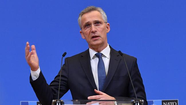 NATO Secretary General Jens Stoltenberg after an extraordinary meeting of the NATO-Ukraine commission in New York. Picture: AFP