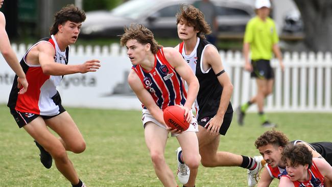 Wilston Grange player Ryan Lewis Morningside v Wilston Grange QAFL colts Saturday April 1, 2023. Picture, John Gass