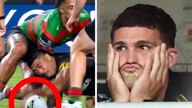 Moses Leota had a try ruled out by a peculiar bunker decision. Image: Fox League/Getty