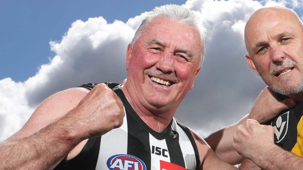 Collingwood great Tony Shaw believes Port Adelaide should be free to wear their prison-bars jumper in the Showdowns. Picture: David Crosling
