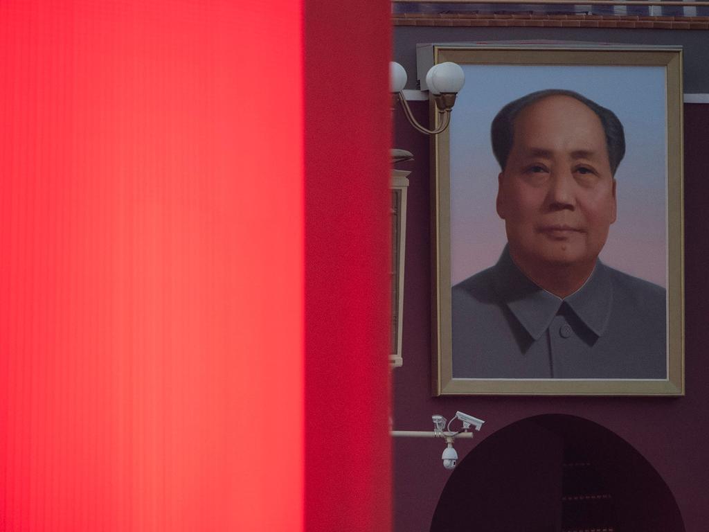 The portrait of late communist leader Mao Zedong at Tiananmen Square in Beijing. Picture: AFP