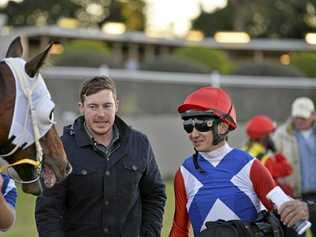 TOUGH COMPETITION: Trainer Ben Currie (left) will field 10 horses at this weekend's Laidley Cup race meeting. Picture: Kevin Farmer