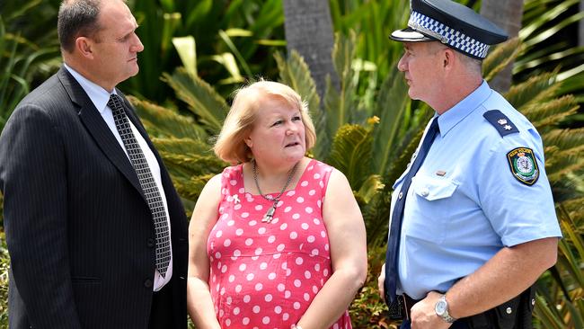 Castle Hill RSL CEO David O'Neil, Hills Domestic Violence Network chair Robyn Waite and Supt Rob Critchlow at Castle Hill RSL. Picture: Joel Carrett