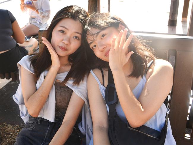 (From left) Kelly and Myaa enjoying Stanthorpe's Apple and Grape Harvest Festival on Saturday, March 2, 2024. Photo: Jessica Klein