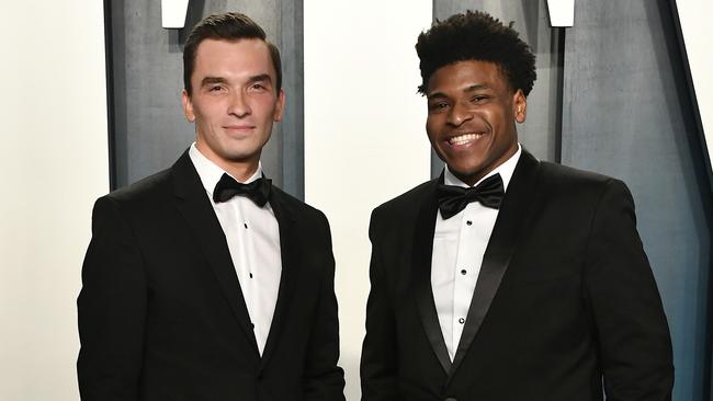 Jerry Harris, right, at the 2020 Vanity Fair Oscar Party. Picture: Frazer Harrison/Getty Images