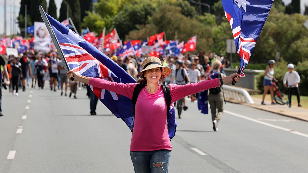 The crowds brought traffic to a standstill in Canberra. Picture: NCA/Gary Ramage