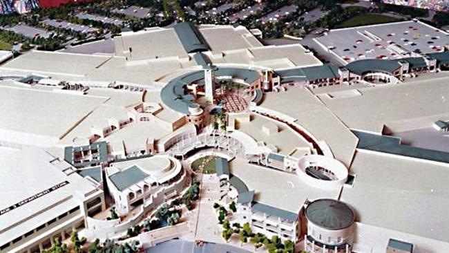 1993: The shopping centre of the future: A display model of Robina Town Centre a year before construction began. Picture supplied by Gold Coast Local Studies Library.