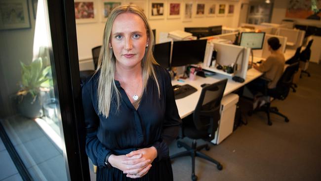 Monique O’Callaghan, 32, the production director at Sydney-based Event Planet, had her hours slashed during the pandemic lockdowns. Picture: Bianca De Marchi