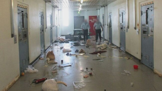 Yatala Labor Prison in Adelaide was forced into lockdown due to Covid-19 related staff shortages, sparking violent protests within the facility. Picture: 9News