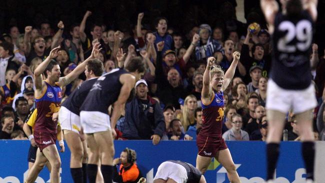 A young Rich celebrates the 2009 elimination final win.