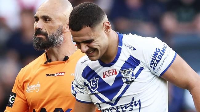 Jacob Kiraz is the latest Bulldogs player to go down with injury. Picture: Matt King / Getty Images