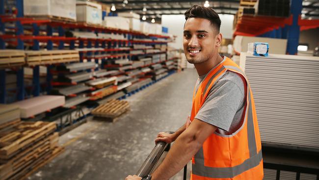 Tristan Vargas works in warehousing, labouring and manufacturing and moves depending where the work is. Picture: Daniel Aarons