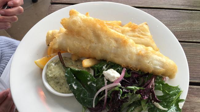 King George Whiting and chips from The Victory Hotel, Sellicks.