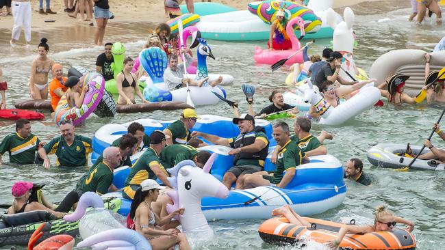 Shelly Beach, where the annual Manly Inflatable Boat Race was held for charity, fell in the ratings to “good”. Picture: Troy Snook