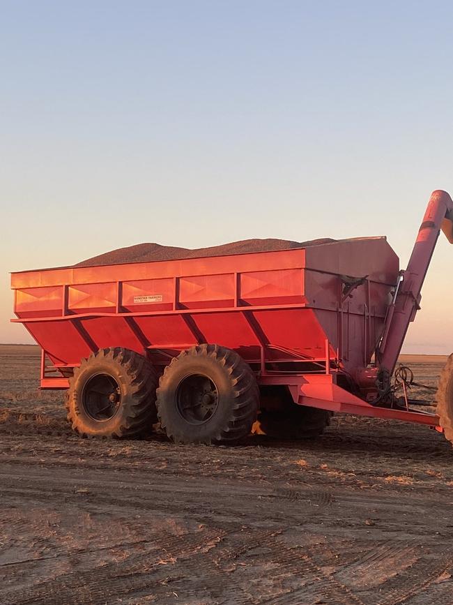 Chickpea harvest at Bellata in NSW. Picture: Andrew McClenaghan