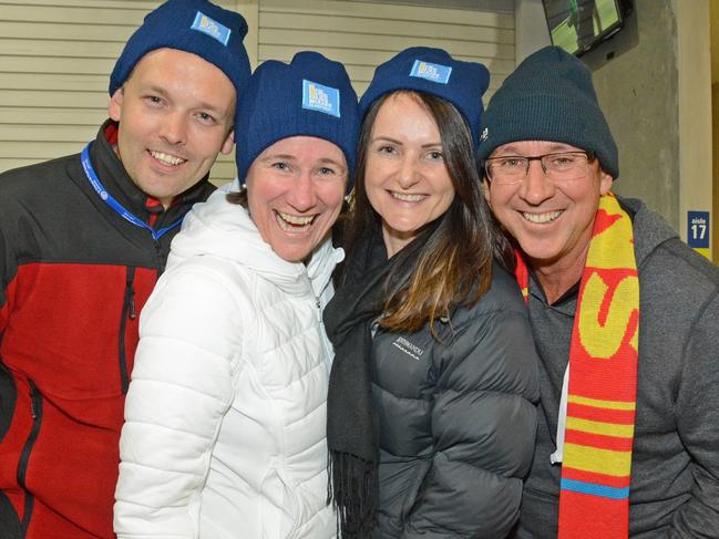 Beau Worsley, Jane Taylor, Tina Nenadic, Mike Harvey at Vinnies CEO Sleep Out at CBUS Stadium, Robina. Picture: Regina King