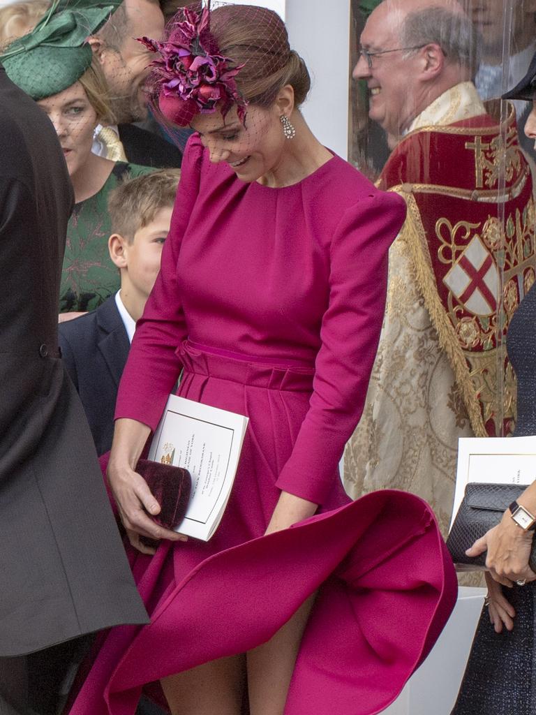 And in the same dress in fuscia in 2018. Picture: Mark Large/WPA Pool/Getty Images