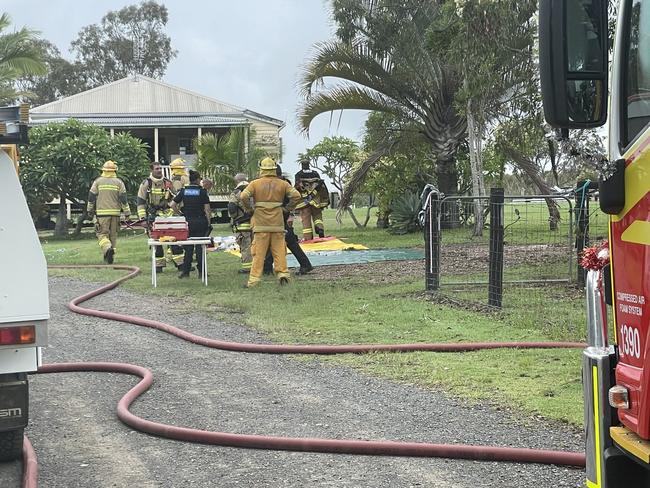 The scene of a house fire at Booral.