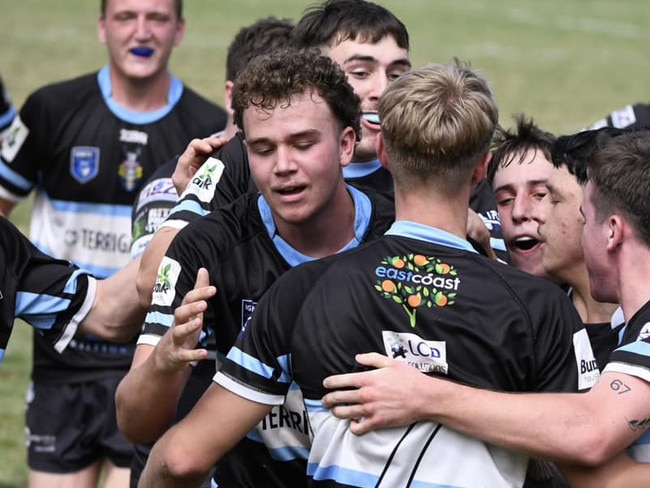 The Terrigal Sharks under-19s teams, playing in the 2024 Rugby League Central Coast competition. Picture: Supplied