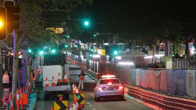 The Sydney Light Rail project on George Street, Sydney CBD. Picture: Bill Hearne