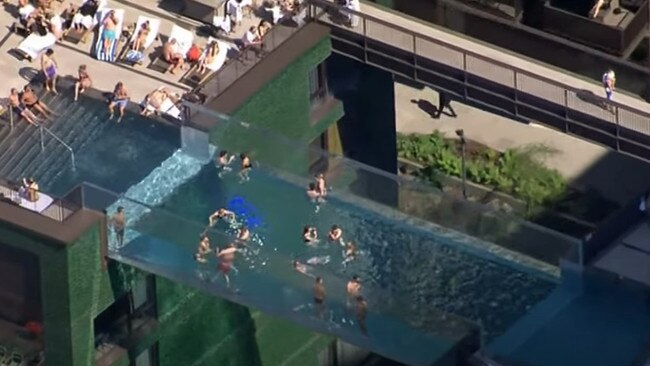 London’s Sky pool. Picture: BBC