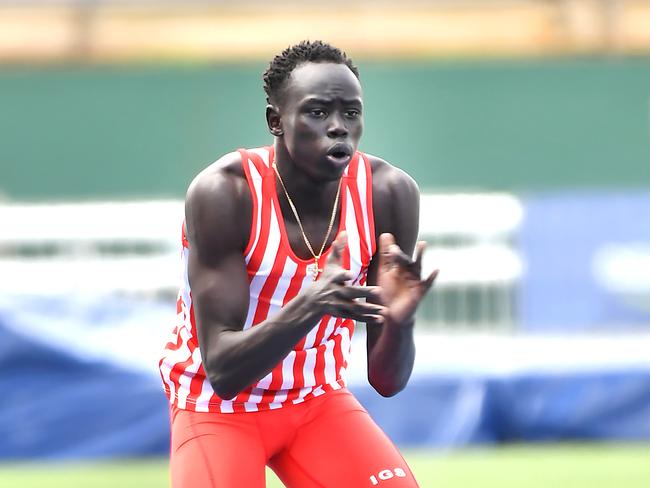 Aussie sprint sensation Gout Gout impressed at the Queensland Schools Championships recently, winning over plenty of admirers. Picture: John Gass