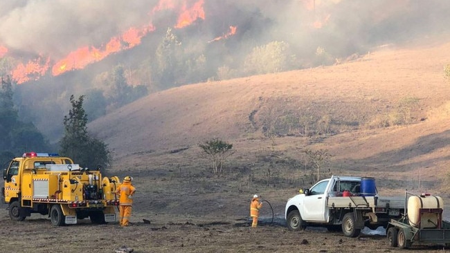 Bushfire rages near Sarabah in the Gold Coast hinterland. Picture: supplied