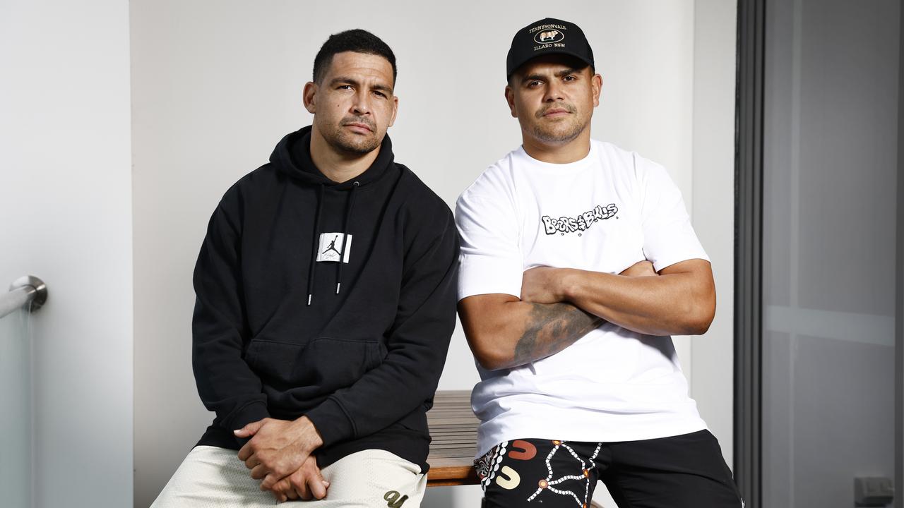 South Sydney stars Cody Walker and Latrell Mitchell will be in Moree on Wednesday. Picture: Richard Dobson