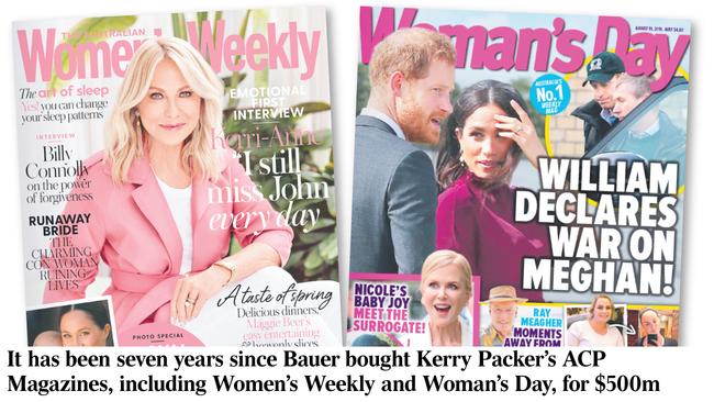 It has been seven years since Bauer bought Kerry Packer’s ACP Magazines, including Women’s Weekly and Woman’s Day, for $500m