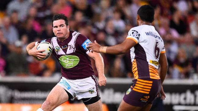 Jamie Lyon in action for Manly in a 2016 NRL match against Brisbane. Picture: Getty Images