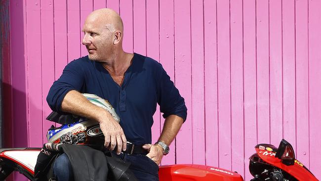 Chef Matt Moran with his Ducati motorbike .Picture: John Appleyard