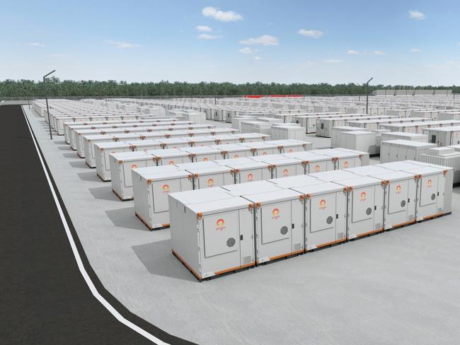 Artists' impressions of the $600m battery to be built by Origin Energy at Eraring. Picture: Supplied