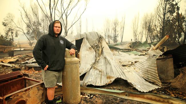 Billy Shaw is facing an uncertain future, after returning to his burnt out Wairewa home. Picture: Mark Stewart