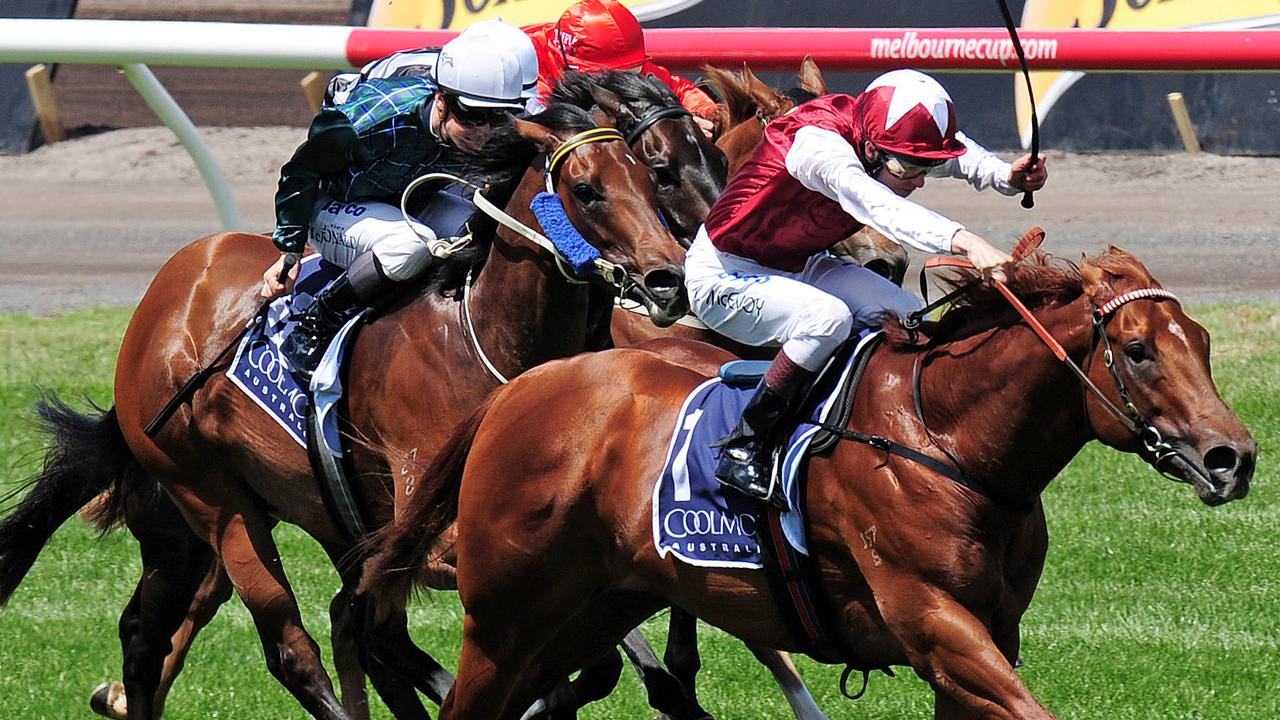 AAMI Victoria Derby Day at Flemington race course., Race 4 Coolmore Stud Stakes., Winner No 1 , Sepoy ridden by Kerrin McEvoy