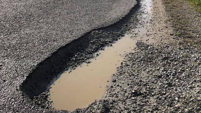 A pothole on Ballarto Rd, Pakenham. Picture: Supplied