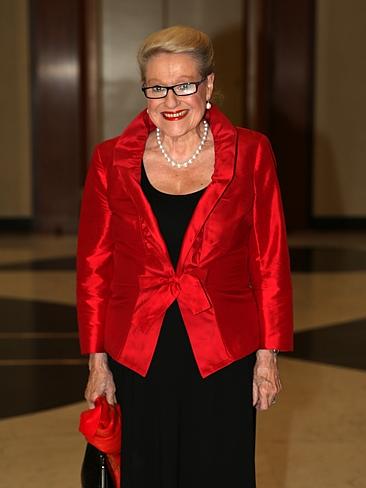 Speaker Bronwyn Bishop arrives at the Great Hall in Parliament House in Canberra for the Mid Winter Ball. Pic by Gary Ramage