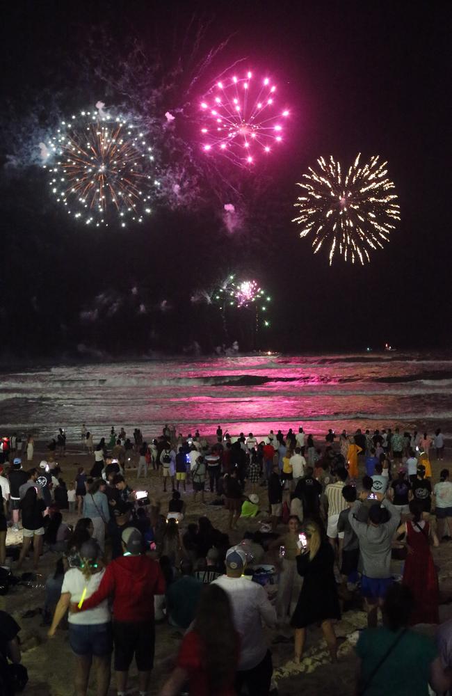 Early NYE fireworks at Surfers Paradise. Picture: Mike Batterham