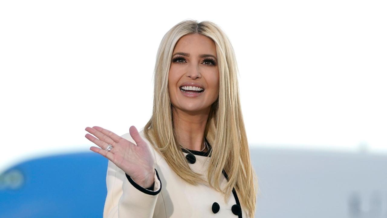 Ivanka Trump waves as she arrives at Joint Base Andrews in Maryland. Picture: Alex Edelman/AFP