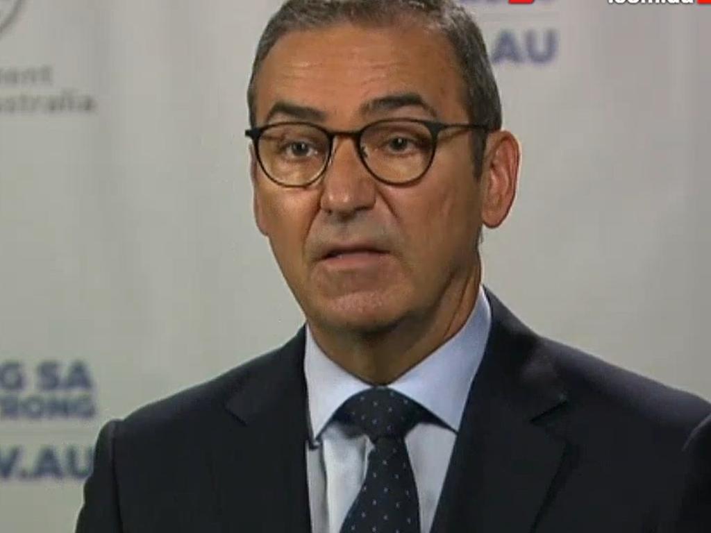 SA Premier Steven Marshall speaking at the Covid-19 press conference. Picture: 7NEWS