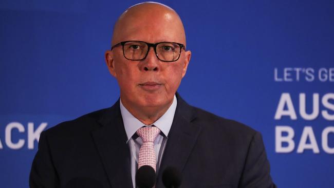 Opposition Leader Peter Dutton says Australia would have suffered its ‘most catastrophic terrorist attack’ if police had not discovered an explosive-laden caravan. Picture: NewsWire/ Gaye Gerard