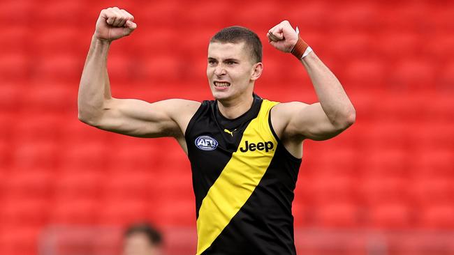 Callum Coleman-Jones kicked four goals in his second AFL game.