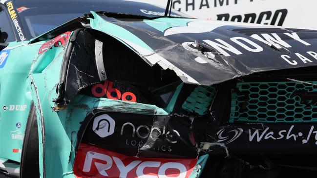 James Courtney's damaged Tickford Racing Ford Mustang. Photo: Supplied / Mark Horsburgh